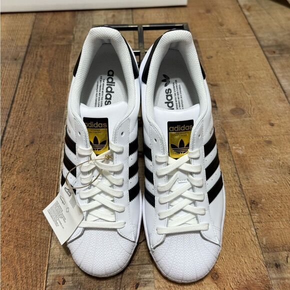 ADIDAS SUPERSTAR ADV SHOES W GOLD TREFOIL LOGO NWT - Picture 9 of 13